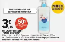 E.Leclerc Mots d'enfants - gel lavant bébé 2en11 mots d' enfants offre