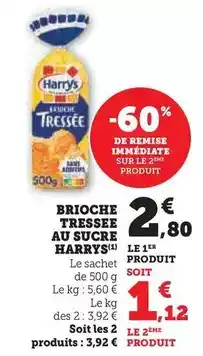 Hyper U Harry's - brioche tressee au sucre offre