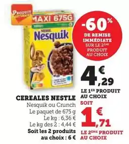 Hyper U Nestlé - cereales offre