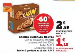 Hyper U Nestlé - barres cereales offre