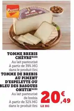 Hyper U Onetik - tomme brebis chèvre offre