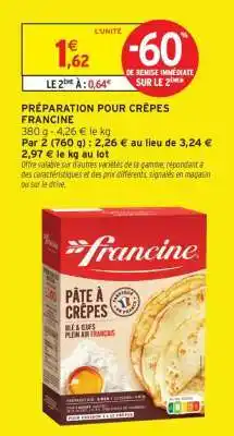 Intermarché Préparation Pour Crêpes Francine offre