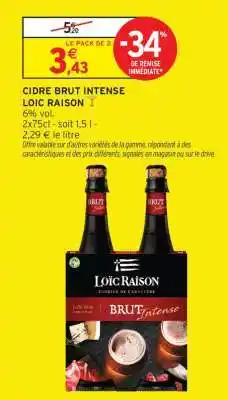 Intermarché CIDRE BRUT INTENSE offre