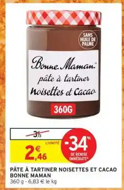 Intermarché Pâte À Tartiner Noisettes Et Cacao Bonne Maman offre