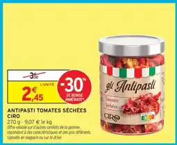Intermarché ANTIPASTI TOMATES SÉCHÉES CIRO offre