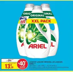 Intermarché LESSIVE LIQUIDE ORIGINAL 23 LAVAGES ARIEL offre