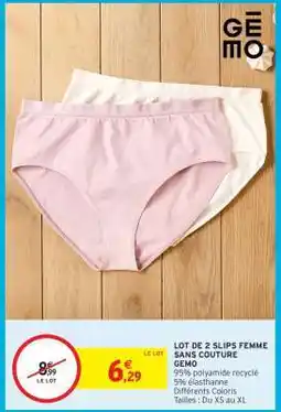 Intermarché LOT DE 2 SLIPS FEMME SANS COUTURE offre