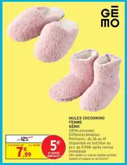 Intermarché Mules Cocooning Femme offre