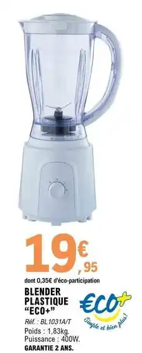 E.Leclerc BLENDER PLASTIQUE ECO+ offre