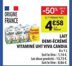 Supeco CANDIA Lait demi-écrémé vitaminé uht viva offre