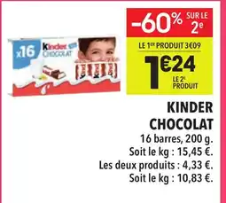 Supeco KINDER chocolat offre