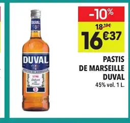 Supeco DUVAL Pastis de marseille offre