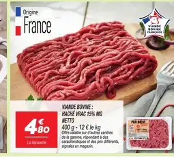 Netto NETTO Viande bovine : haché vrac 15% mg offre