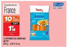 Netto NETTO 12 bâtonnets de surimi msc offre