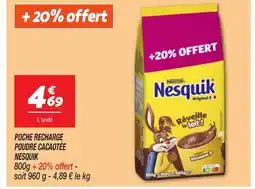 Netto NESQUiK Poche recharge poudre cacaotée offre