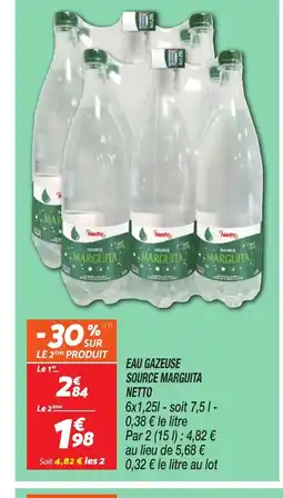 Netto NETTO Eau gazeuse source marguita offre
