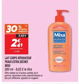 Netto MIXA Lait corps réparateur peaux extra sèches offre