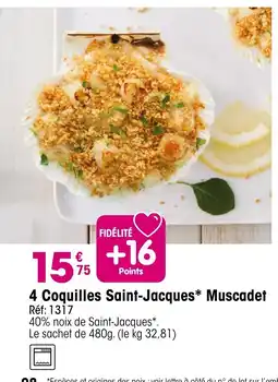 Croque Gel 4 Coquilles Saint-Jacques Muscadet offre