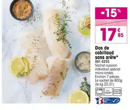 Croque Gel Dos de cabillaud sans arête offre