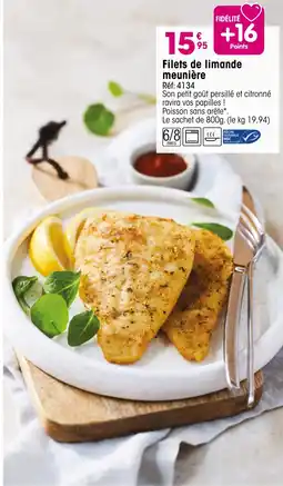 Croque Gel Filets de limande meunière offre