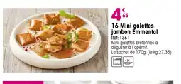 Croque Gel 16 Mini galettes jambon Emmental offre