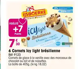 Croque Gel 6 Cornets Icy light brésilienne offre