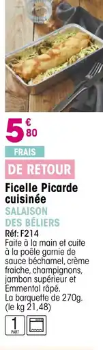 Croque Gel Ficelle Picarde cuisinée offre
