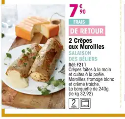 Croque Gel 2 Crêpes aux Maroilles offre