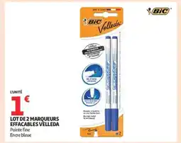 Auchan Supermarché VELLEDA Lot de 2 marqueurs effacables offre