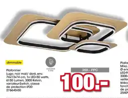 Möbel Martin Plafonnier Lugo, noir mat/ doré offre