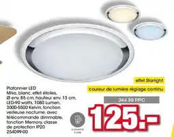 Möbel Martin Plafonnier LED Miko, blanc, effet étoiles offre