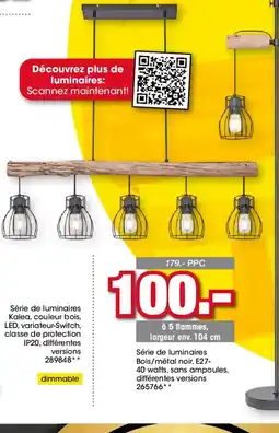 Möbel Martin Série de luminaires Bois/métal noir offre