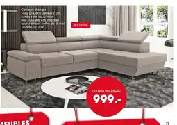 Möbel Martin Canapé d'angle Tissu gris offre