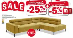 Möbel Martin Canapé d'angle Tissu velours côtelé fin pistachio offre