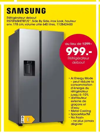 SAMSUNG Réfrigérateur debout RS70F65KETEF/E