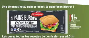 ALDI 4 Pains Pour Burger offre