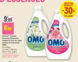 G20 Lessive liquide essences naturelles jasmin & fleur de coton ou rose & lilas blanc omo offre