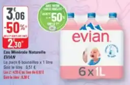G20 Eau minérale naturelle evian offre