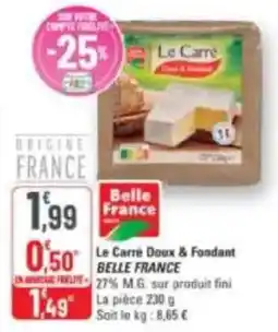 G20 Le carré doux & fondant belle france offre