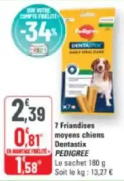 G20 7 friandises moyens chiens dentastix pedigree offre