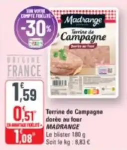 G20 Terrine de campagne dorée au four madrange offre