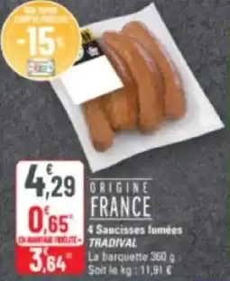 G20 4 saucisses fumées tradival offre