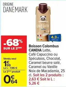 Carrefour Drive Candia - boisson colombus offre