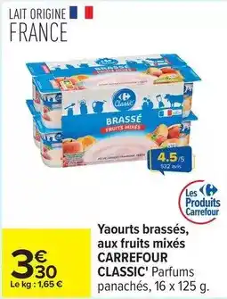 Carrefour Drive Carrefour - yaourts brassés, aux fruits mixés classic' parfums panachés offre