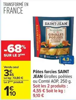 Carrefour Drive Saint jean - pâtes farcies offre