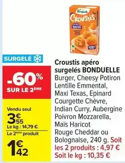 Carrefour Drive Bonduelle - croustis apéro surgelés offre
