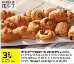 Carrefour Drive 15 mini viennoiseries pur beurre la boîte offre