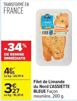 Carrefour Drive Assiette bleue - filet de limande du nord l'assiette offre