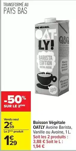 Carrefour Drive U - boisson végétale offre