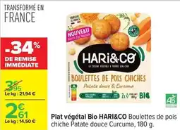 Carrefour Drive Hari & co - plat végétal bio offre